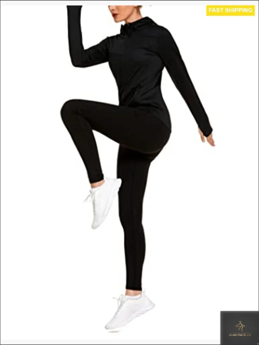 UPF 50+ Sun Protection Hoodie Jacket Long Sleeve Athletic Running Full Zip